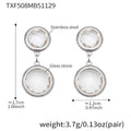 TXF508 – White Stone Silver Earrings