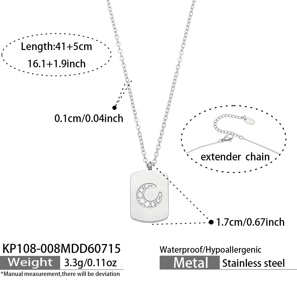 Gold round disc pendant necklace length, pendant size and specification guide