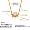 Round Zircon Pendant Necklace / 5cm