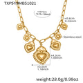 TXP519-Gold Crown Heart DIY Necklace 40+5cm