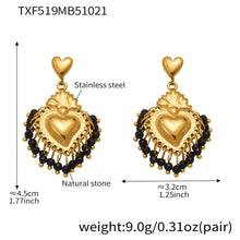 316L Stainless Steel Sacred Heart Charm Jewelry Set with PVD Gold
