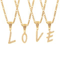 18K Gold Plated Zircon Initial Letter Pendant Charm Collection