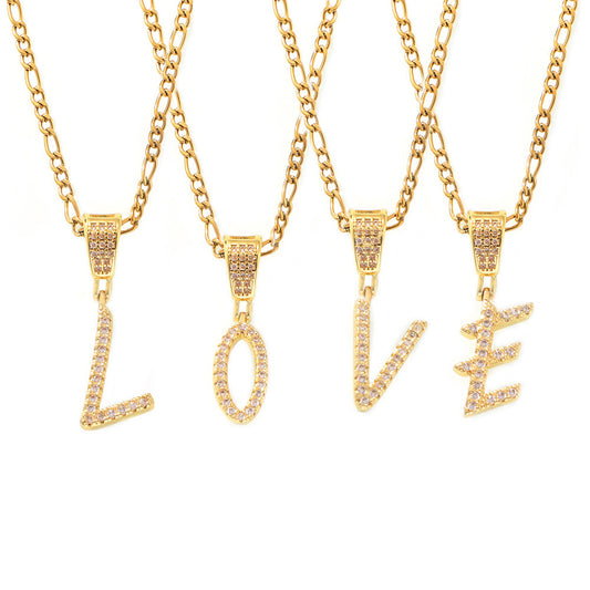 316L Stainless Steel 18K PVD Gold Script Letter Necklace made with 316L stainless steel and 18K PVD gold finish for wholesale jewelry buyers - image 14