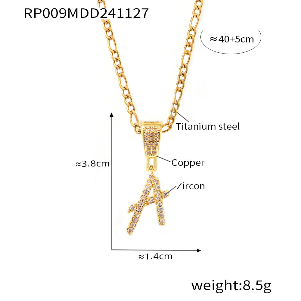 316L Stainless Steel 18K PVD Gold Script Letter Necklace made with 316L stainless steel and 18K PVD gold finish for wholesale jewelry buyers - image 15