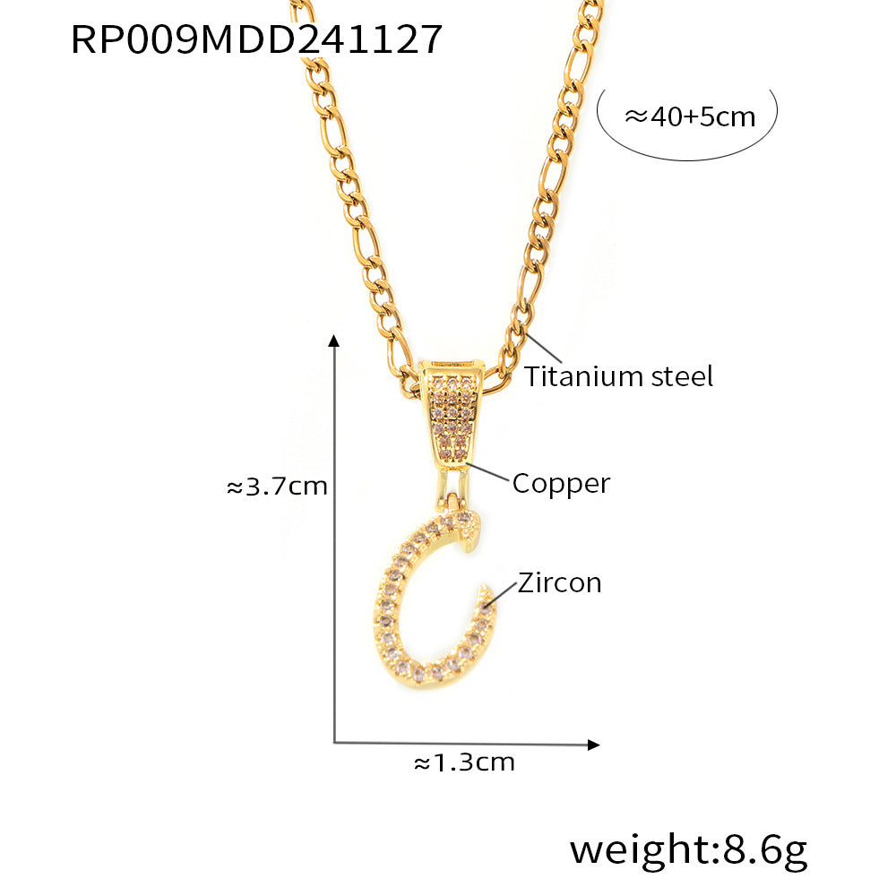 316L Stainless Steel 18K PVD Gold Script Letter Necklace made with 316L stainless steel and 18K PVD gold finish for wholesale jewelry buyers - image 17