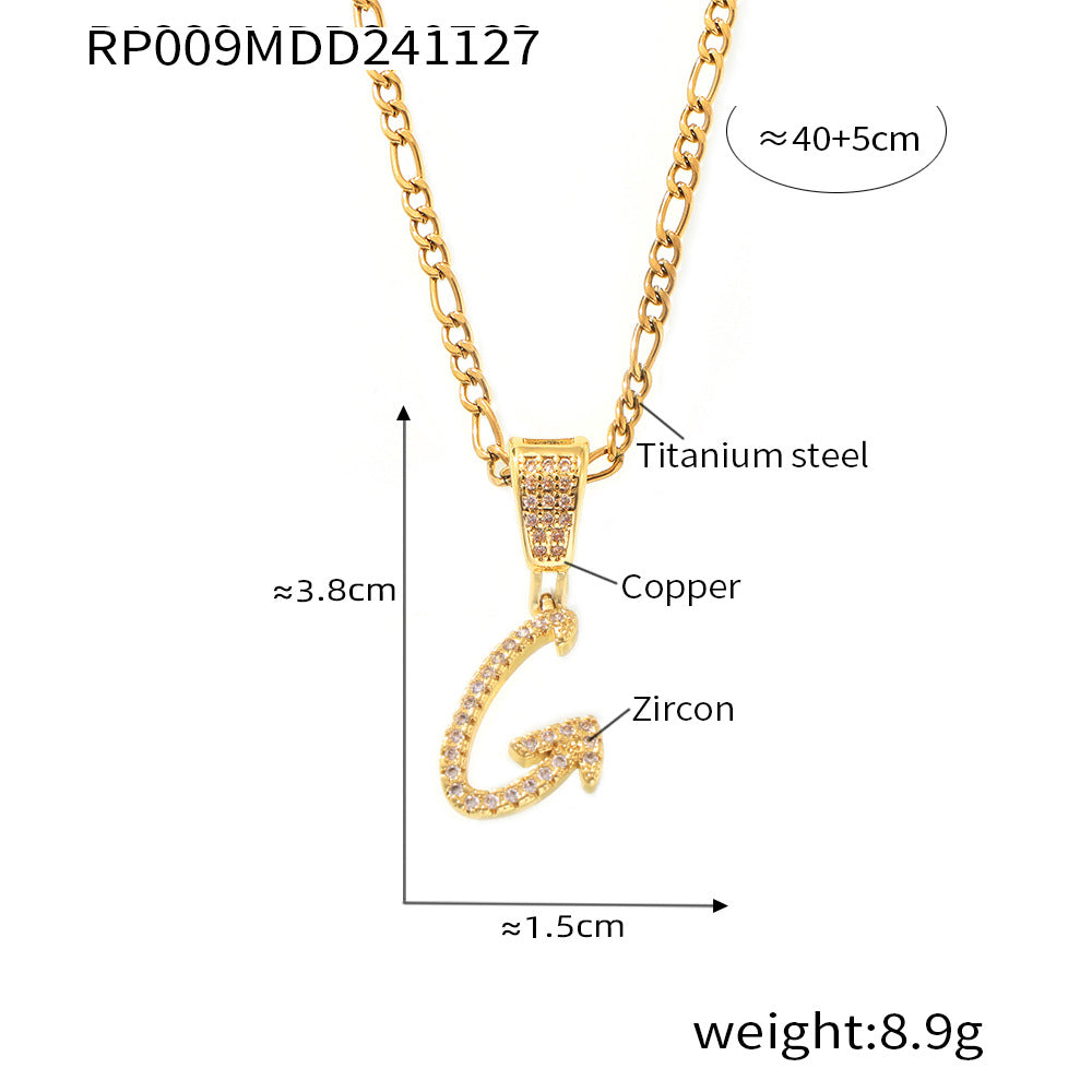 316L Stainless Steel 18K PVD Gold Script Letter Necklace made with 316L stainless steel and 18K PVD gold finish for wholesale jewelry buyers - image 21