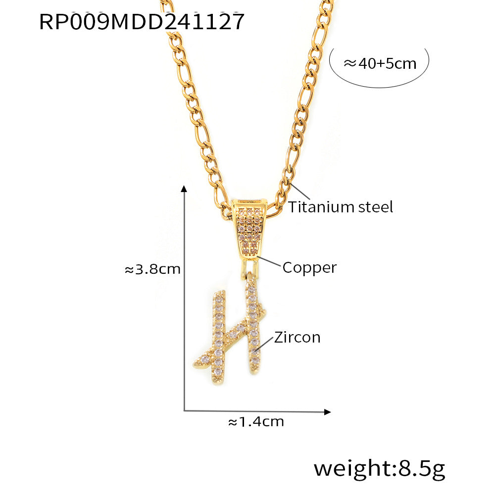 316L Stainless Steel 18K PVD Gold Script Letter Necklace made with 316L stainless steel and 18K PVD gold finish for wholesale jewelry buyers - image 22