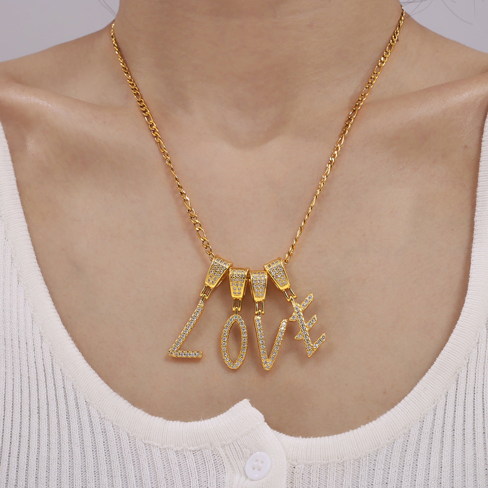 316L Stainless Steel 18K PVD Gold Script Letter Necklace made with 316L stainless steel and 18K PVD gold finish for wholesale jewelry buyers - image 26