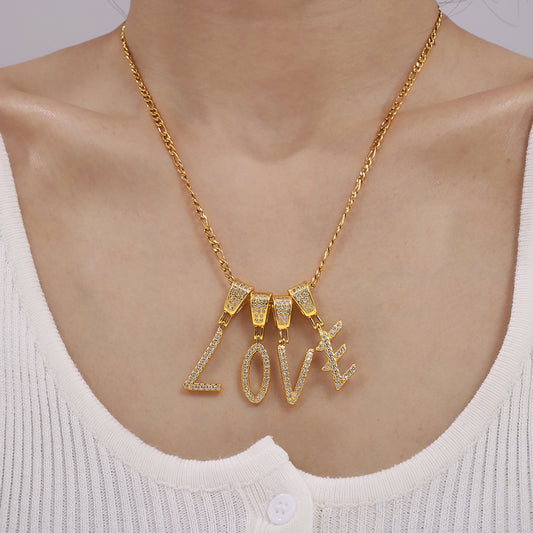 316L Stainless Steel 18K PVD Gold Script Letter Necklace made with 316L stainless steel and 18K PVD gold finish for wholesale jewelry buyers - image 26