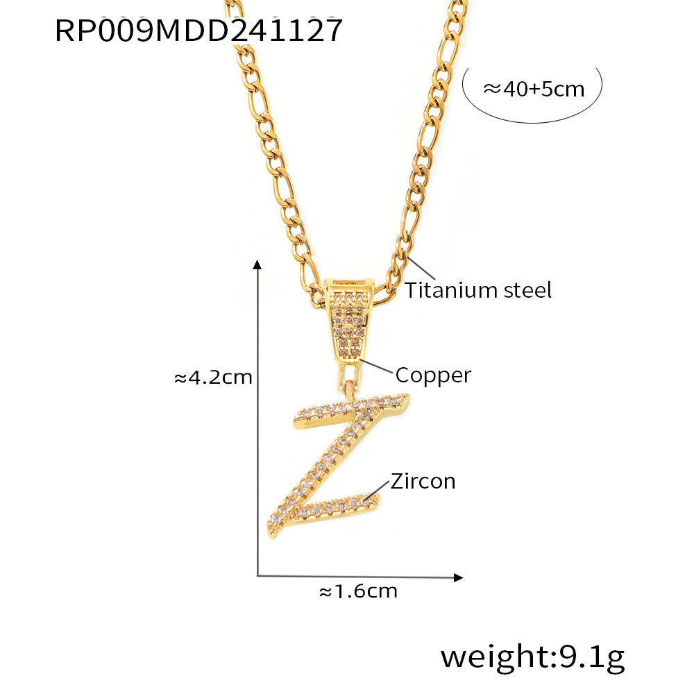 316L Stainless Steel 18K PVD Gold Script Letter Necklace made with 316L stainless steel and 18K PVD gold finish for wholesale jewelry buyers - image 27
