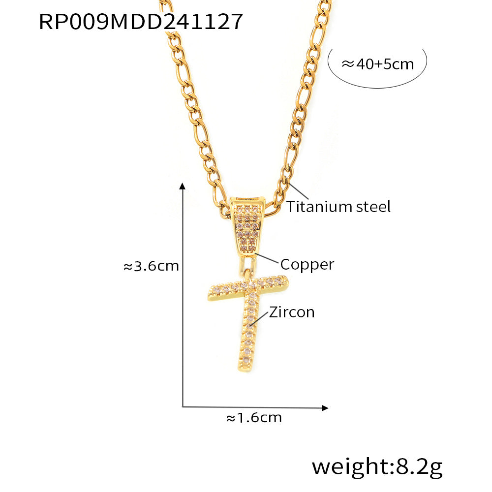 316L Stainless Steel 18K PVD Gold Script Letter Necklace made with 316L stainless steel and 18K PVD gold finish for wholesale jewelry buyers - image 29