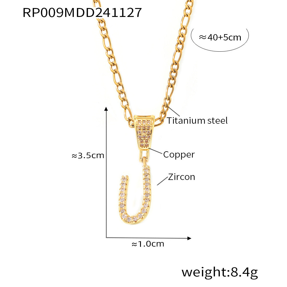 316L Stainless Steel 18K PVD Gold Script Letter Necklace made with 316L stainless steel and 18K PVD gold finish for wholesale jewelry buyers - image 30