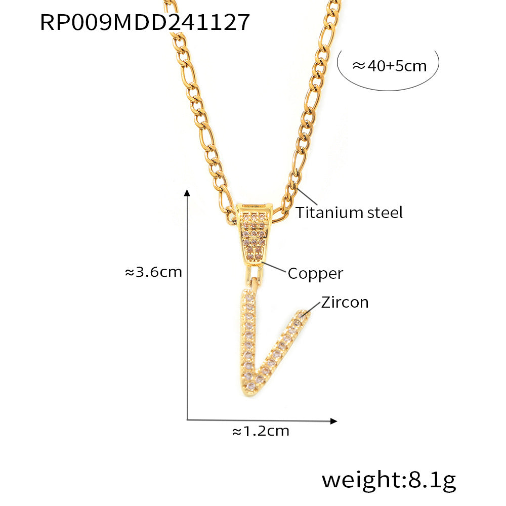 316L Stainless Steel 18K PVD Gold Script Letter Necklace made with 316L stainless steel and 18K PVD gold finish for wholesale jewelry buyers - image 31