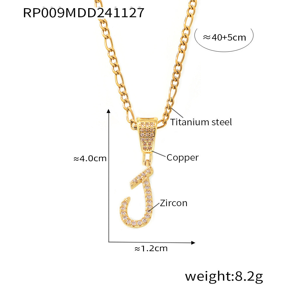316L Stainless Steel 18K PVD Gold Script Letter Necklace made with 316L stainless steel and 18K PVD gold finish for wholesale jewelry buyers - image 5