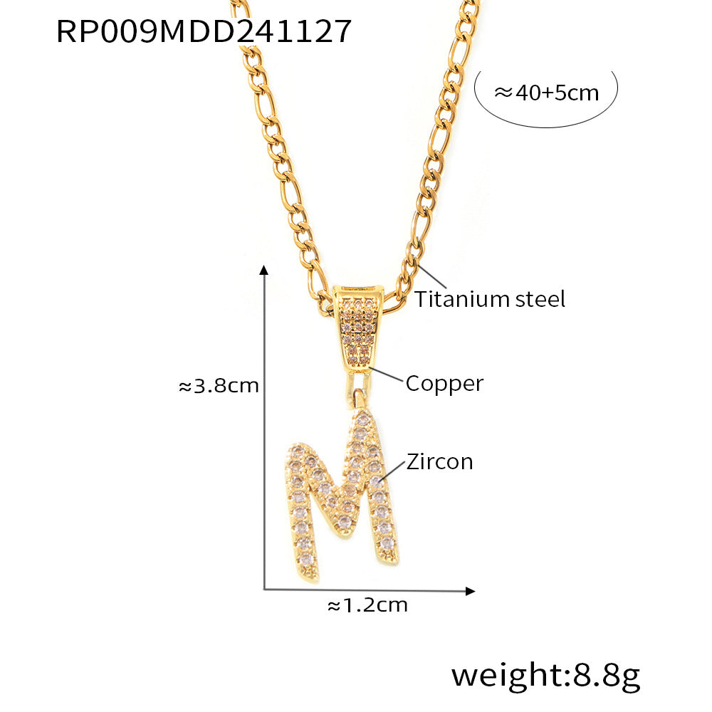 316L Stainless Steel 18K PVD Gold Script Letter Necklace made with 316L stainless steel and 18K PVD gold finish for wholesale jewelry buyers - image 8