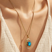 Elegant Sea Blue Zircon Pendant Necklace
