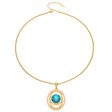 316L Stainless Steel 18K PVD Gold Sea Blue Zircon Pendant Necklace made with 316L stainless steel and 18K PVD gold finish for wholesale jewelry buyers - image 4
