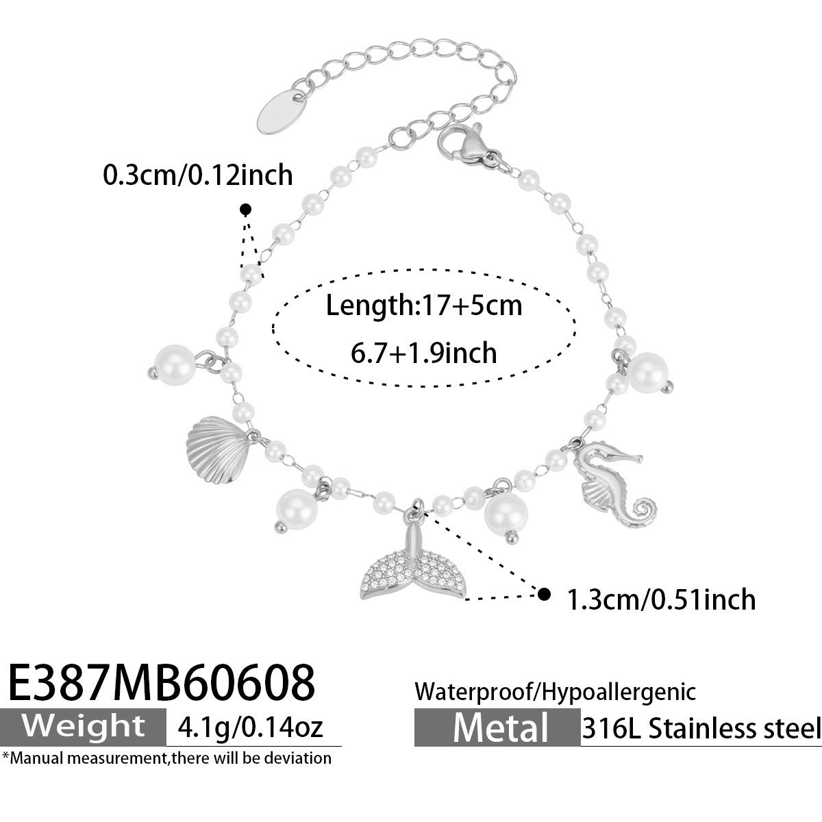 316L Stainless Steel 18K PVD Gold Shell Pearl Bracelet made with 316L stainless steel and 18K PVD gold finish for wholesale jewelry buyers - image 10
