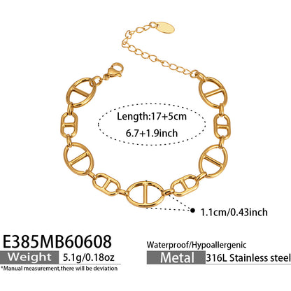 316L Stainless Steel 18K PVD Gold Shell Pearl Bracelet made with 316L stainless steel and 18K PVD gold finish for wholesale jewelry buyers - image 11