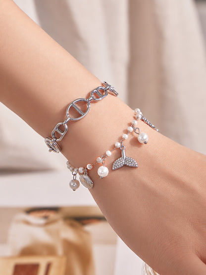 316L Stainless Steel 18K PVD Gold Shell Pearl Bracelet made with 316L stainless steel and 18K PVD gold finish for wholesale jewelry buyers - image 7