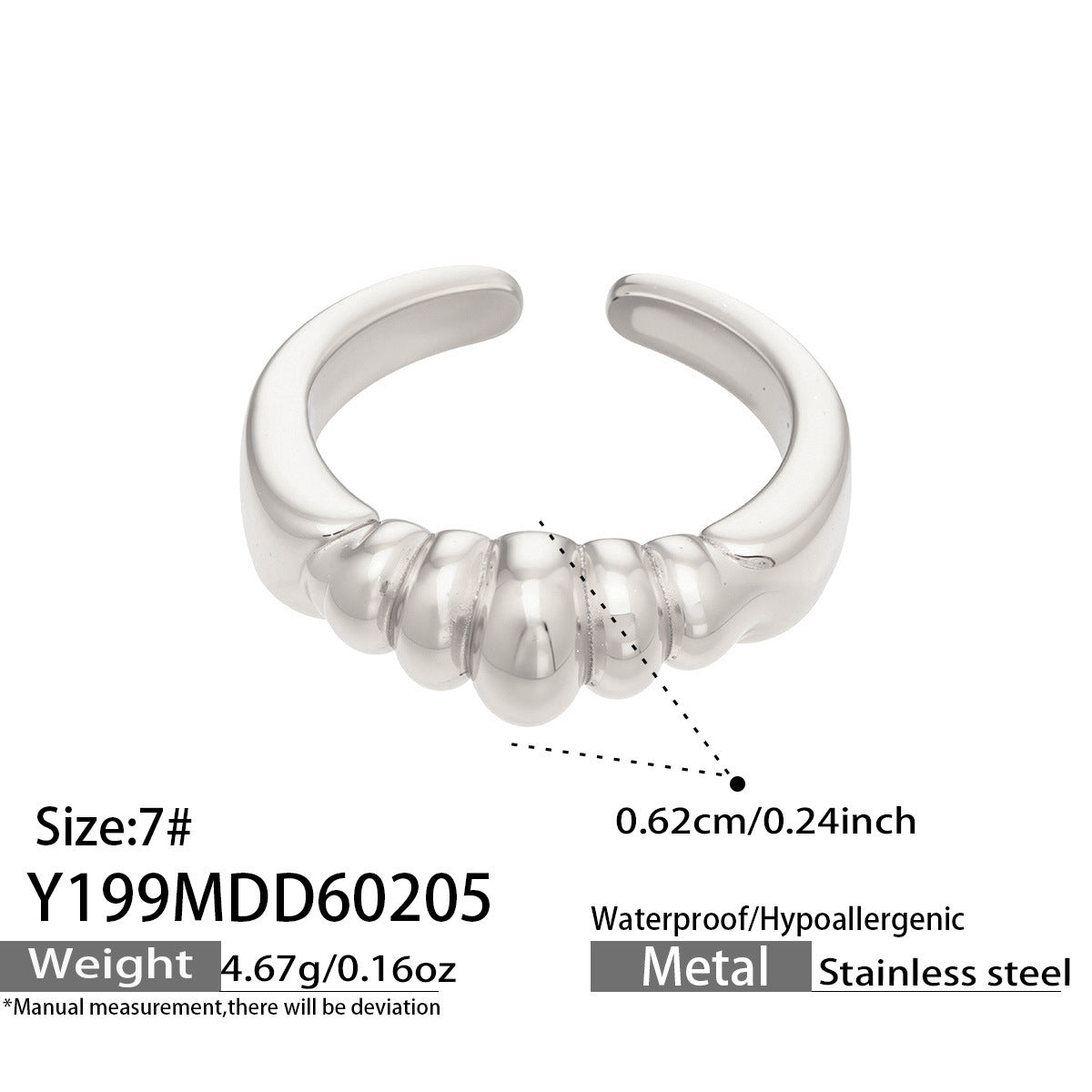 316L Stainless Steel 18K Gold PVD Waterproof Geometric Openwork Ring