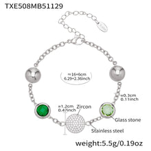 Technical dimension drawing for the 18K gold plated bezel bracelet highlighting the 316L stainless steel material.