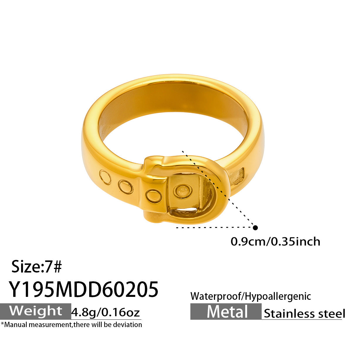 316L Stainless Steel 18K Gold PVD Waterproof Geometric Openwork Ring