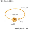 Z428 Gold 5A Zircon Flower Opening Bracelet