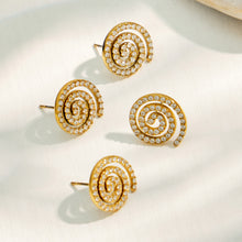 Spiral cubic zirconia stud earrings size and product detail guide