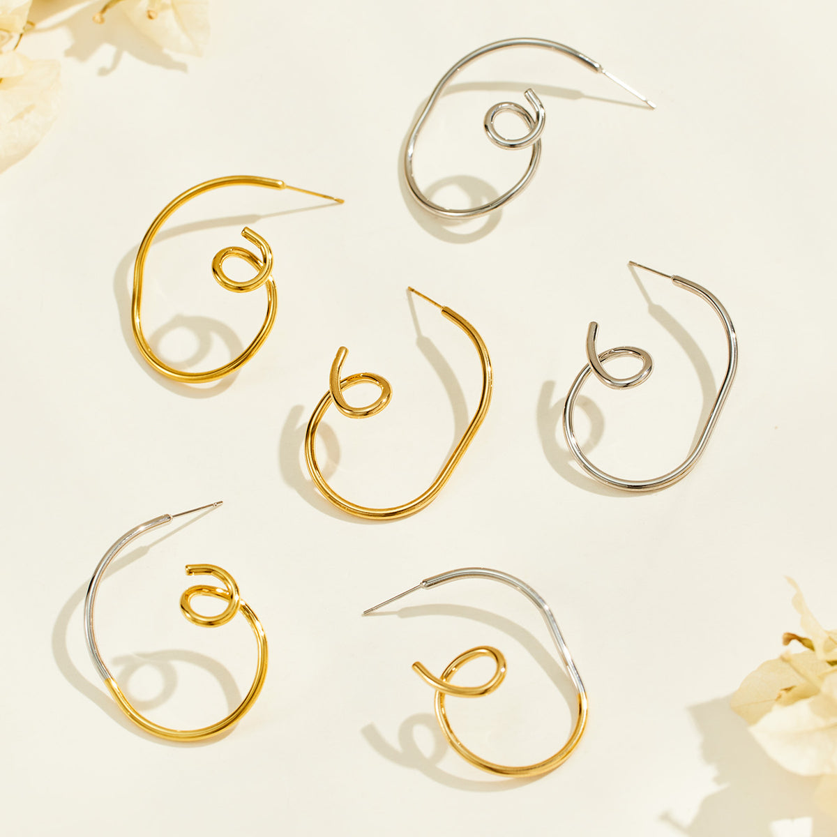 316L Stainless Steel 18K PVD Gold Spiral Hoop Earring made with 316L stainless steel and 18K PVD gold finish for wholesale jewelry buyers - image 13