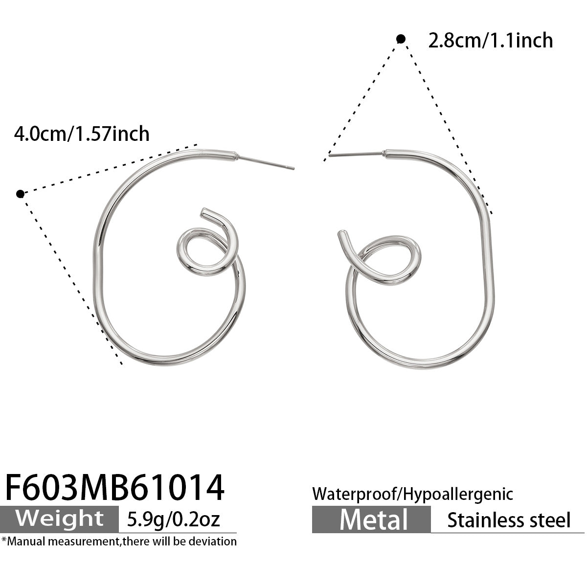 316L Stainless Steel 18K PVD Gold Spiral Hoop Earring made with 316L stainless steel and 18K PVD gold finish for wholesale jewelry buyers - image 9