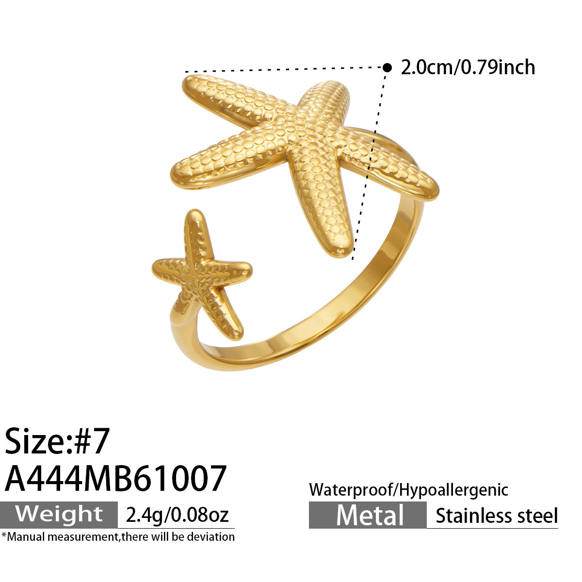 316L Stainless Steel 18K PVD Gold Spiral Open Ring made with 316L stainless steel and 18K PVD gold finish for wholesale jewelry buyers - image 18