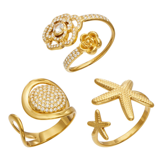 316L Stainless Steel 18K PVD Gold Spiral Open Ring made with 316L stainless steel and 18K PVD gold finish for wholesale jewelry buyers - image 19