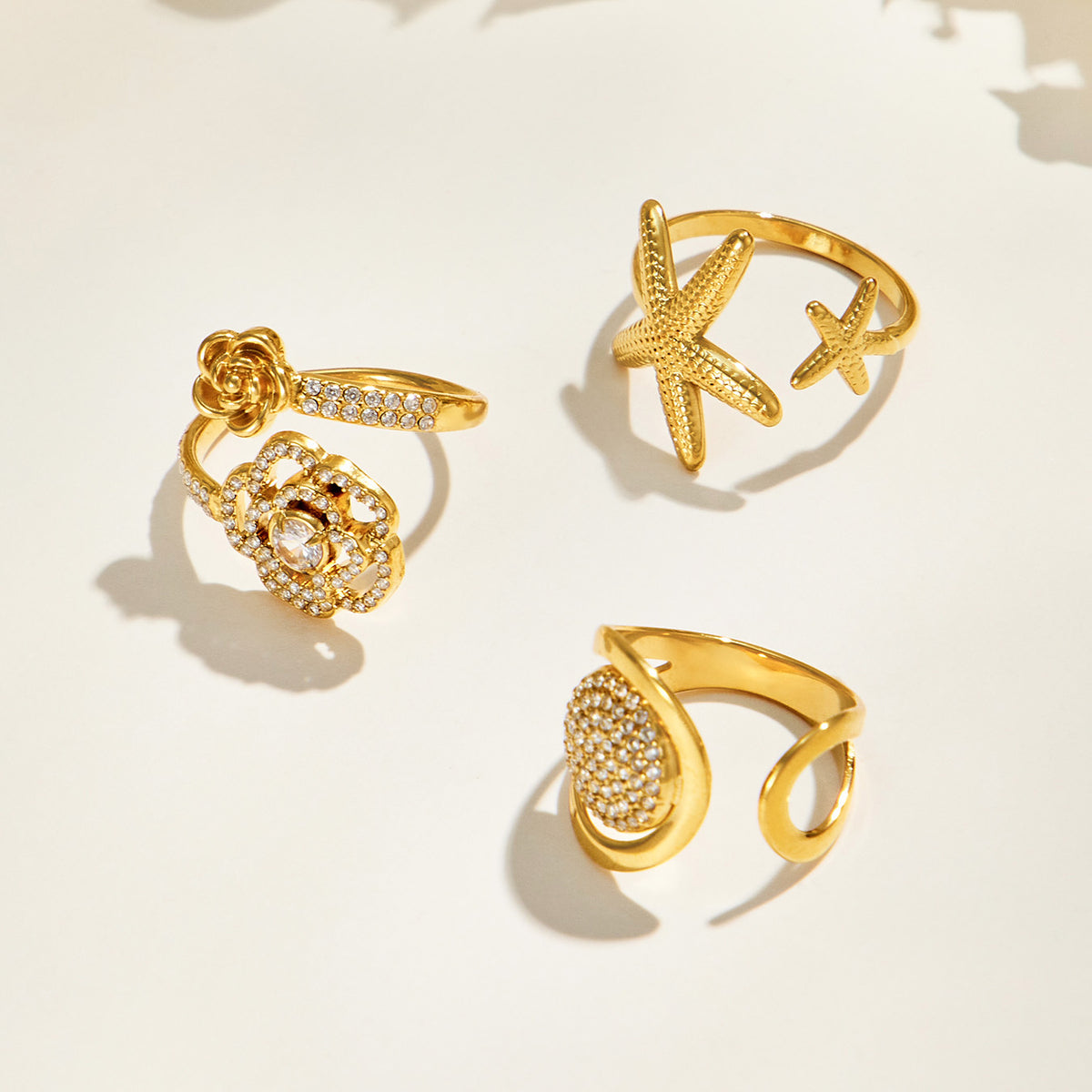 316L Stainless Steel 18K PVD Gold Spiral Open Ring made with 316L stainless steel and 18K PVD gold finish for wholesale jewelry buyers - image 5