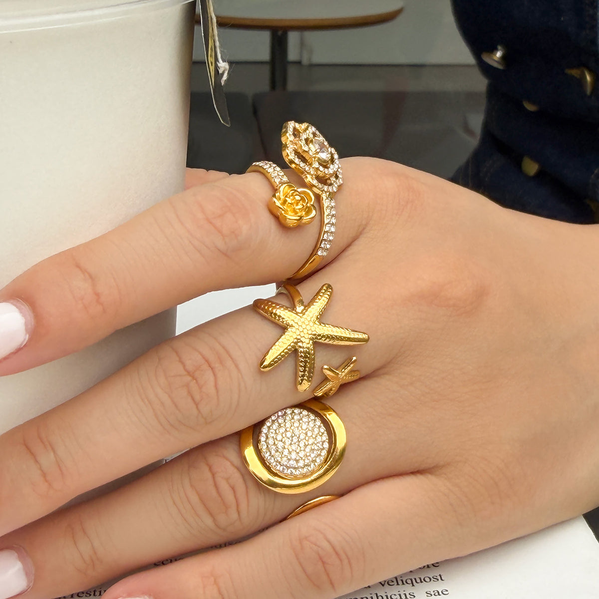 316L Stainless Steel 18K PVD Gold Spiral Open Ring made with 316L stainless steel and 18K PVD gold finish for wholesale jewelry buyers - image 6