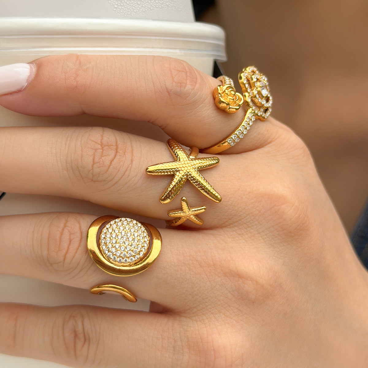 316L Stainless Steel 18K PVD Gold Spiral Open Ring made with 316L stainless steel and 18K PVD gold finish for wholesale jewelry buyers - image 7