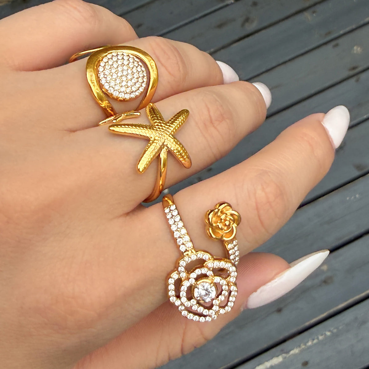 316L Stainless Steel 18K PVD Gold Spiral Open Ring made with 316L stainless steel and 18K PVD gold finish for wholesale jewelry buyers - image 9