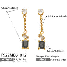 316L Stainless Steel 18K PVD Gold Square Color Zircon Earrings made with 316L stainless steel and 18K PVD gold finish for wholesale jewelry buyers - image 12