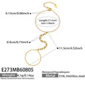 White Square Zircon Gold / 17.5cm