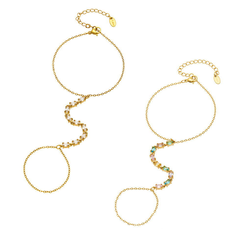 316L Stainless Steel 18K PVD Gold Square Zircon Bracelet made with 316L stainless steel and 18K PVD gold finish for wholesale jewelry buyers - image 10