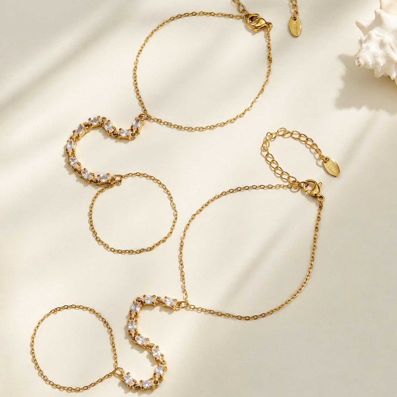 316L Stainless Steel 18K PVD Gold Square Zircon Bracelet made with 316L stainless steel and 18K PVD gold finish for wholesale jewelry buyers - image 3