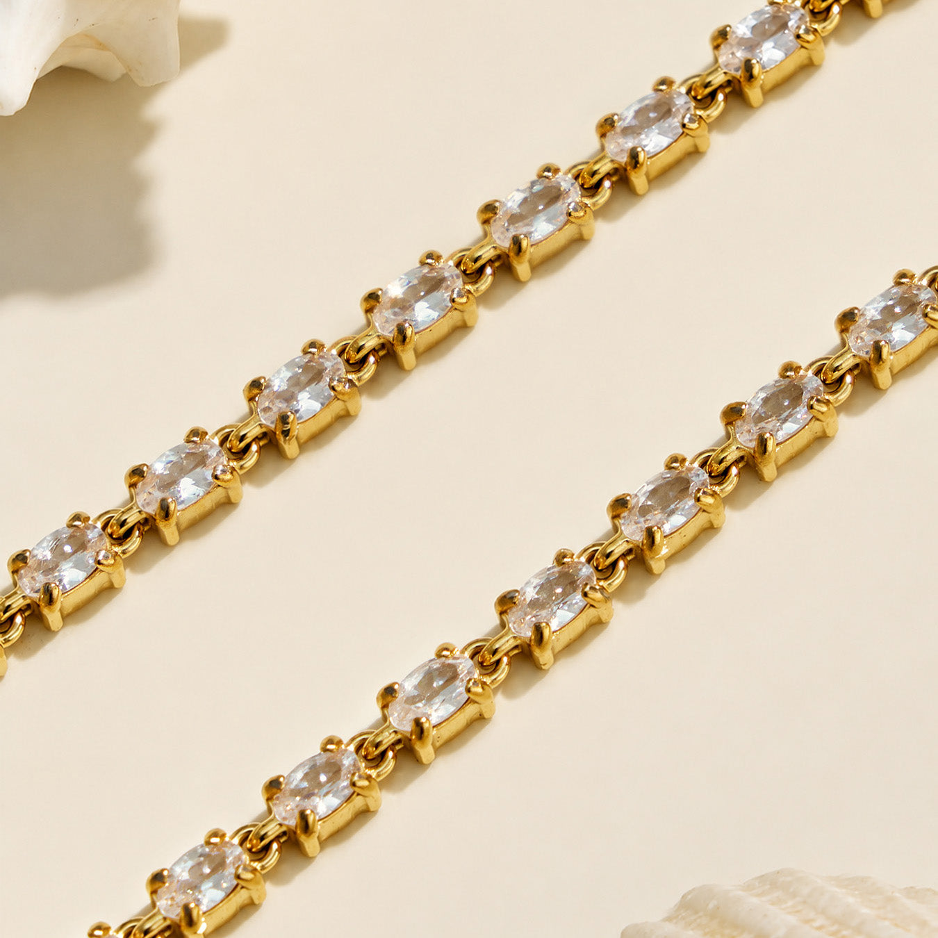 316L Stainless Steel 18K PVD Gold Square Zircon Bracelet made with 316L stainless steel and 18K PVD gold finish for wholesale jewelry buyers - image 5