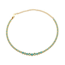 Stainless steel colorful zircon chain necklace