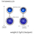 TXF508 – Blue Stone Silver Earrings