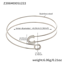 316L Stainless Steel Minimalist Geometric Open Bangle Set