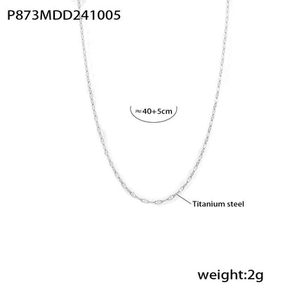 Silver tone stainless steel herringbone chain necklace, 40+5cm extender, lightweight 2g.