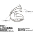 Triple-Row Stone Tips / Steel Tone / 7
