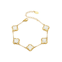 Stainless steel zircon clover bracelet