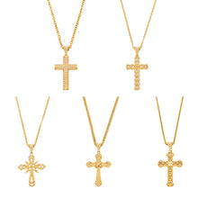 Stainless steel zircon cross pendant necklace collection