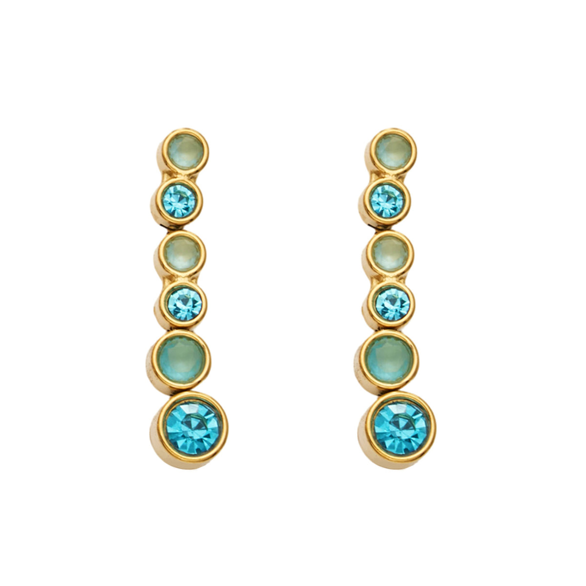 Stainless steel zircon drop earrings